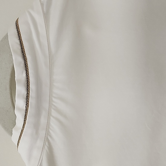 BRUNELLO CUCINELLI  MONILI TRIM WHITE BLOUSE Size Large - Picture 16 of 17